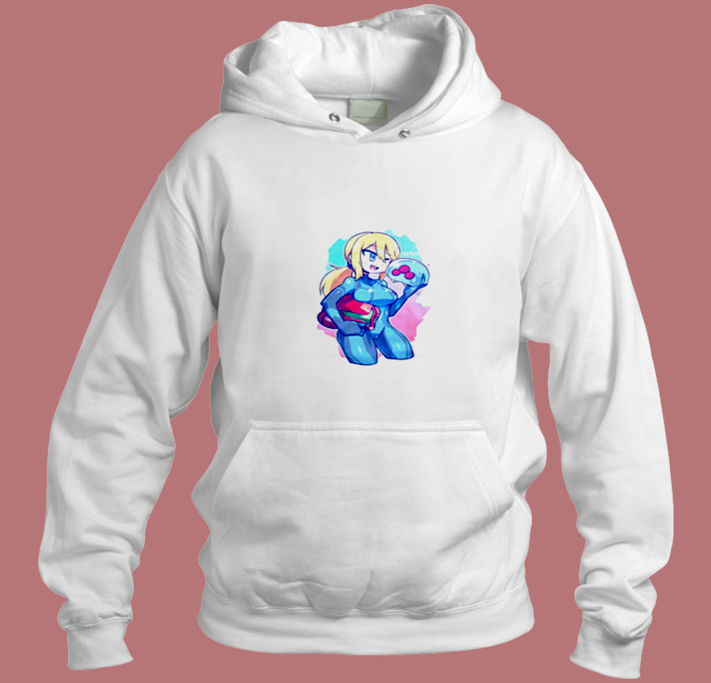 Metroid Samus Aran Cute Hot Sexy Girl Female Arcade Retro Aesthetic Hoodie Style Metroid Samus Aran Cute Hot Sexy Girl Female Arcade Retro Aesthetic Hoodie Style