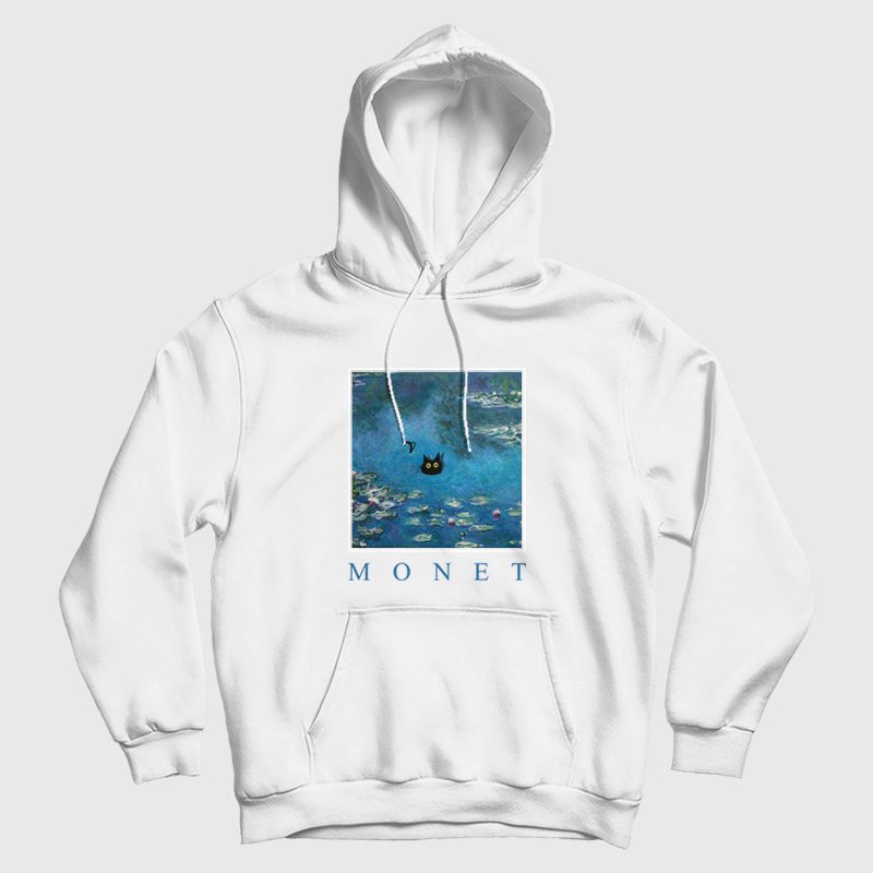 Monet Waterlily Cat Hoodie Monet Waterlily Cat Hoodie