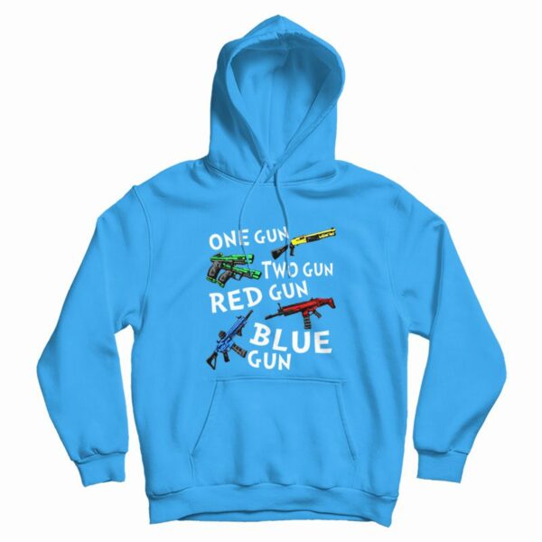 One Gun Two Gun Red Gun Blue Gun Hoodie