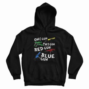 One Gun Two Gun Red Gun Blue Gun Hoodie