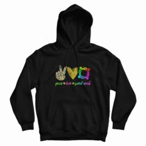 Peace Love Social Word Hoodie