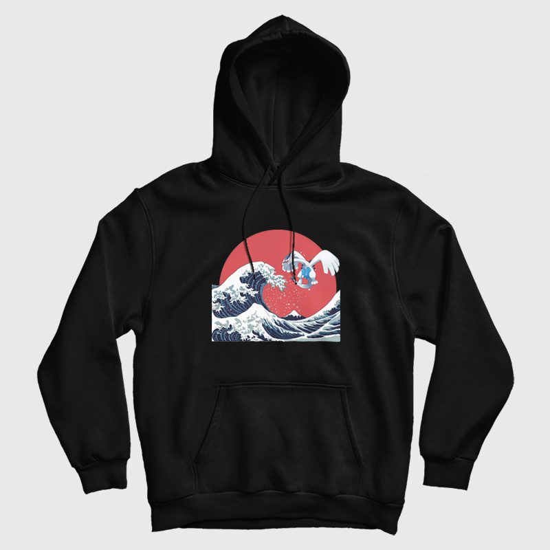 Pokemon Lugia Japanese Wave Hoodie Pokemon Lugia Japanese Wave Hoodie