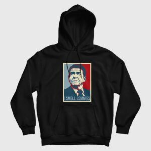 Ronald Reagan I Smell Commies Political Humor Funny Hoodie 3