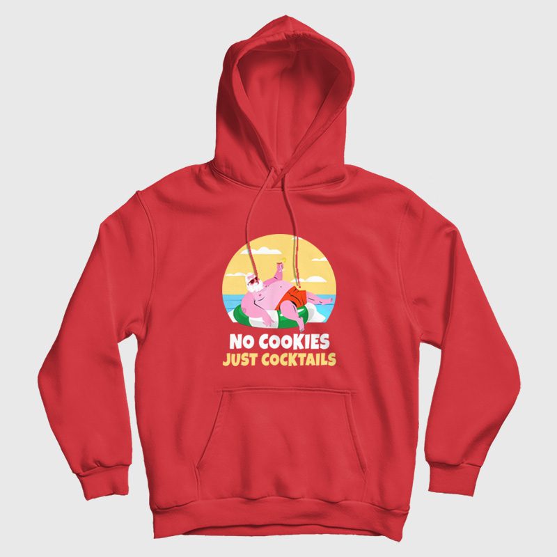 Santa Claus Summer Christmas No Cookies Just Cocktail Beach Hoodie Santa Claus Summer Christmas No Cookies Just Cocktail Beach Hoodie