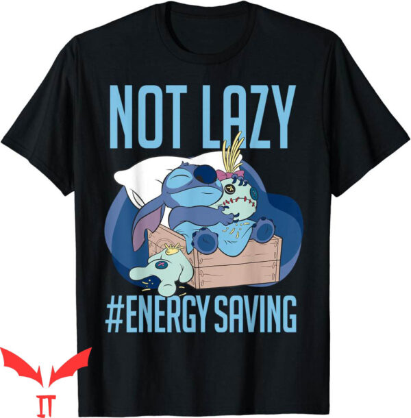 Single Stitch T-Shirt Disney Lilo Not Lazy Energy Saving
