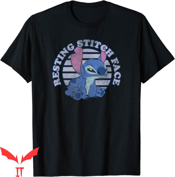 Single Stitch T-Shirt Disney Lilo Stitch Resting Stitch Face
