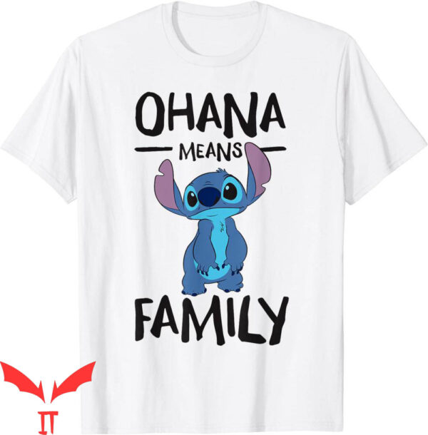 Single Stitch T-Shirt Disney Ohana Means Family Stitch
