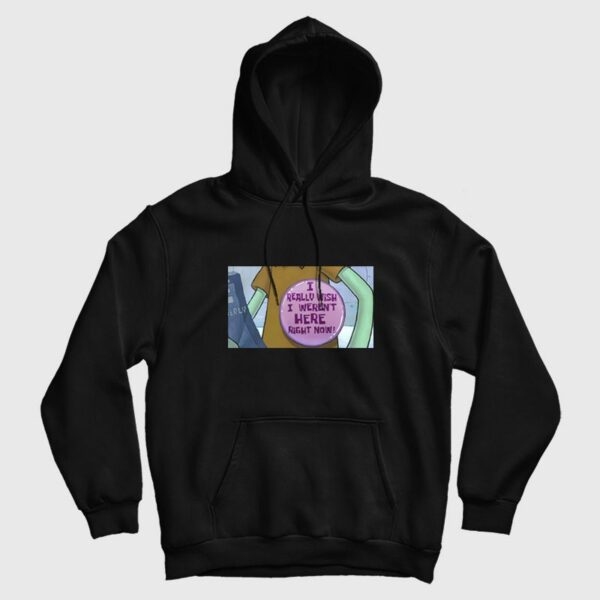 Squidward I Really Wish I Weren’t Here Right Now Button Hoodie