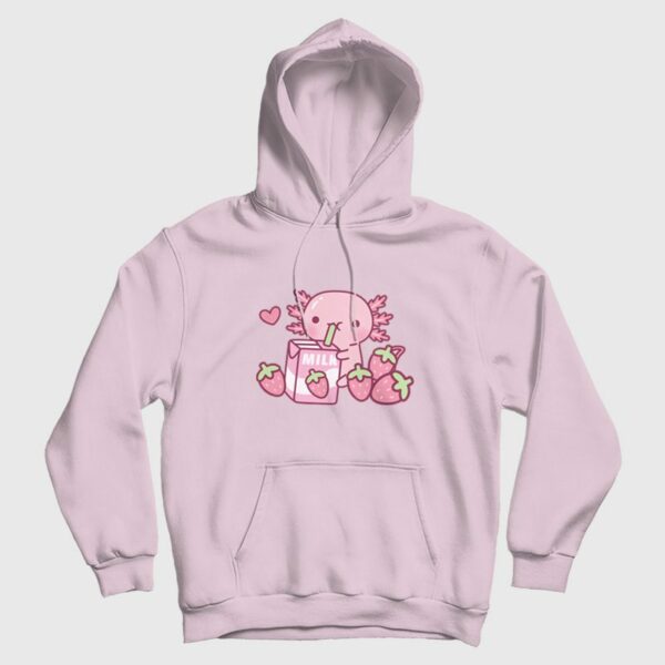 Strawberry Milk Axolotl Hoodie
