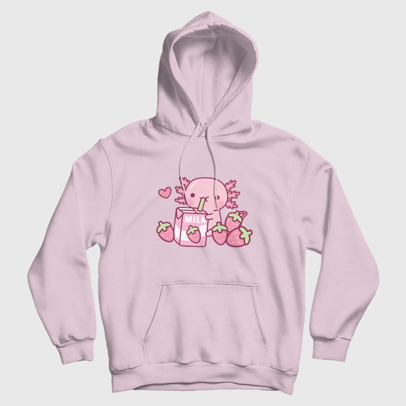 Strawberry Milk Axolotl Hoodie Strawberry Milk Axolotl Hoodie