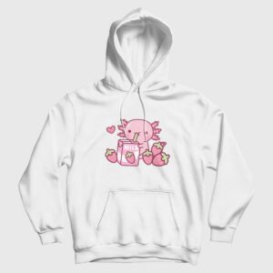 Strawberry Milk Axolotl Hoodie