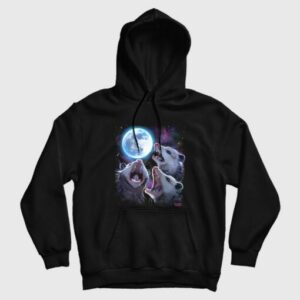 Three Possums Howling at Moon Hoodie