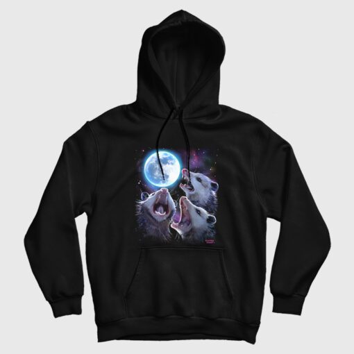 Three Possums Howling at Moon Hoodie Three Possums Howling at Moon Hoodie
