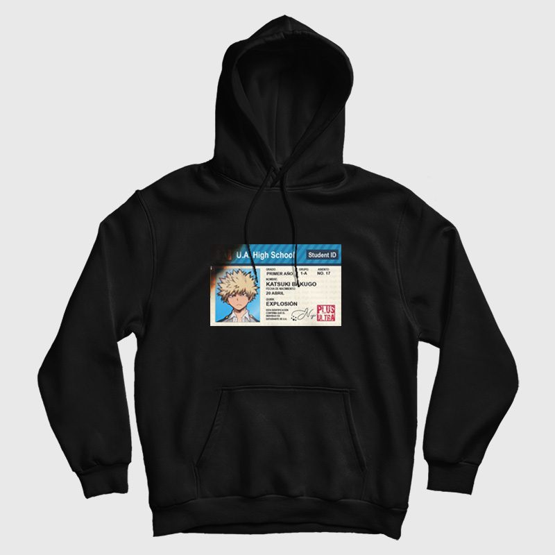 UA Student ID Card My Hero Academia Katsuki Bakugo Hoodie UA Student ID Card My Hero Academia Katsuki Bakugo Hoodie