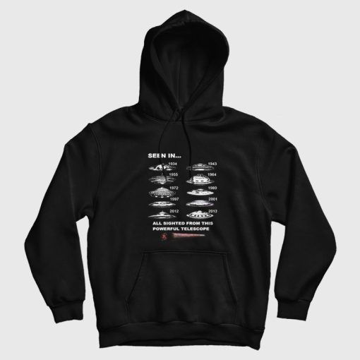 Ufos Seen Through Telescope Funny Marijuana Hoodie Ufos Seen Through Telescope Funny Marijuana Hoodie