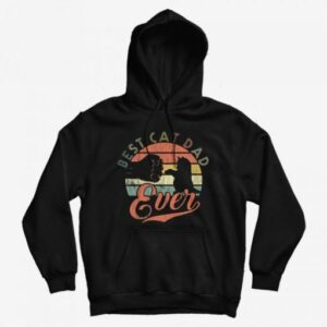 Vintage Best Cat Dad Ever Bump Fit Gift Hoodie