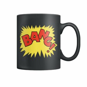 Vintage comic book pop art sound effect “BANG!!” mug