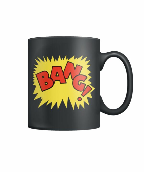 Vintage comic book pop art sound effect “BANG!!” mug