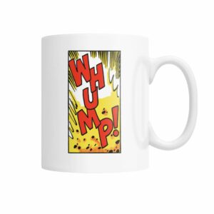 Vintage comic book pop art sound effect “WHUMP!” mug
