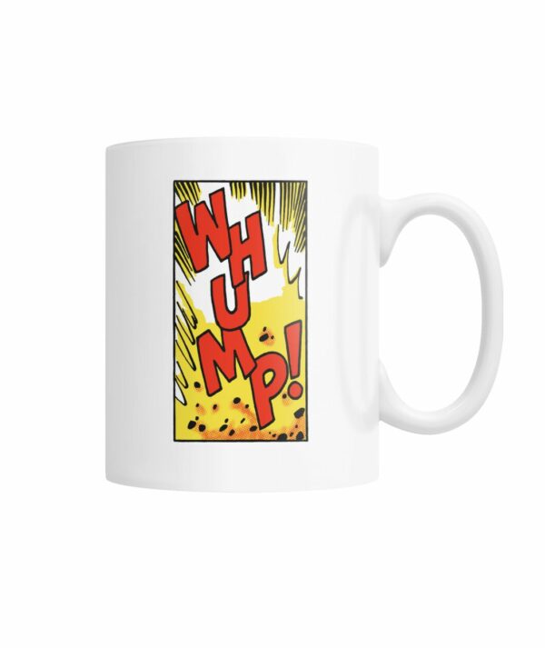 Vintage comic book pop art sound effect “WHUMP!” mug