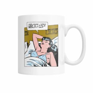Vintage comic panel pop-art “beauty nap” mug