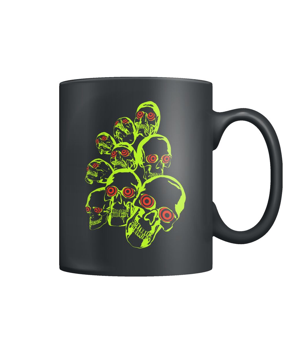 Vintage comic panel pop art dayglo skulls mug Vintage comic panel pop art dayglo skulls mug