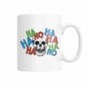 Vintage horror comic pop art design – laughing skull mug