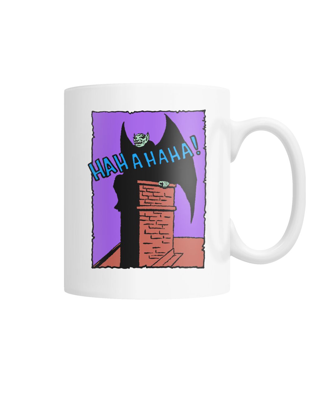 Vintage horror comic pop art design - vampire on roof mug Vintage horror comic pop art design - vampire on roof mug