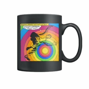 Vintage horror comic pop art pinwheels exploded in my brain mug