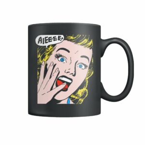 Vintage horror comic – woman screaming AIEEEE! mug