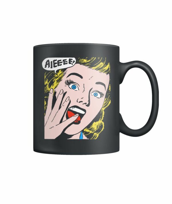 Vintage horror comic – woman screaming AIEEEE! mug