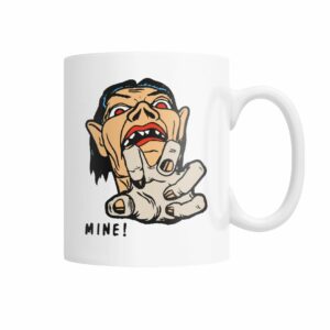 Vintage horror illustration of grabbing creature Mine mug