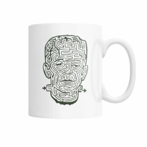 Vintage illustration – Frankenstein monster maze – dark green mug