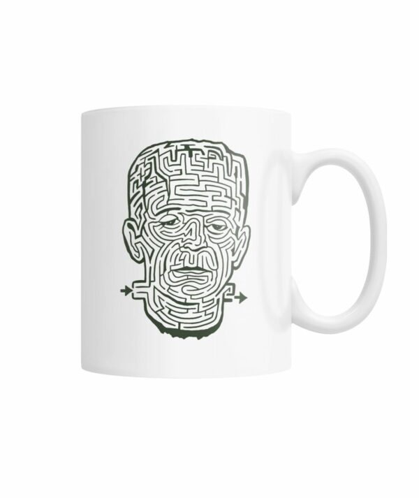 Vintage illustration – Frankenstein monster maze – dark green mug