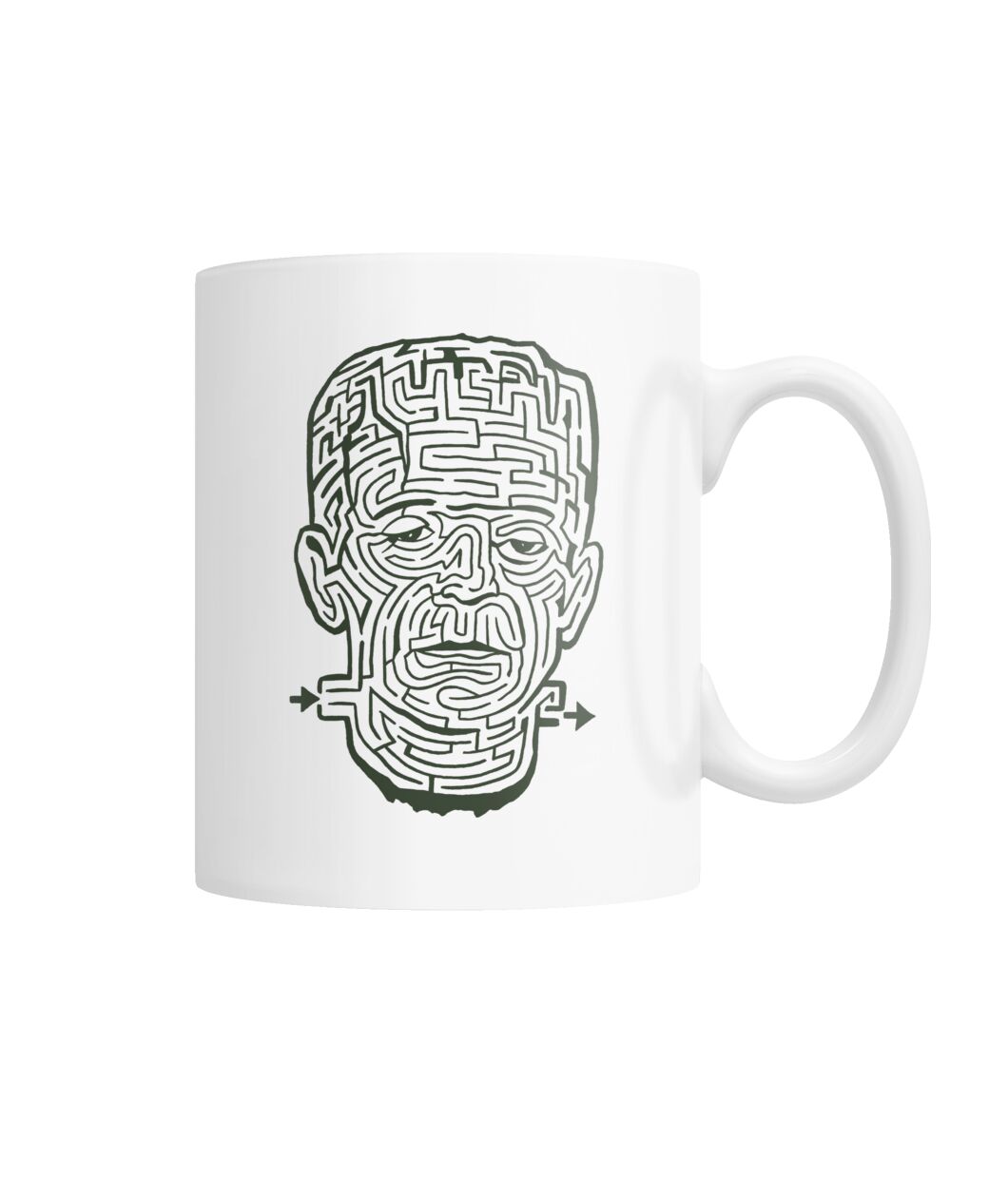Vintage illustration – Frankenstein monster maze – dark green mug Vintage illustration – Frankenstein monster maze – dark green mug