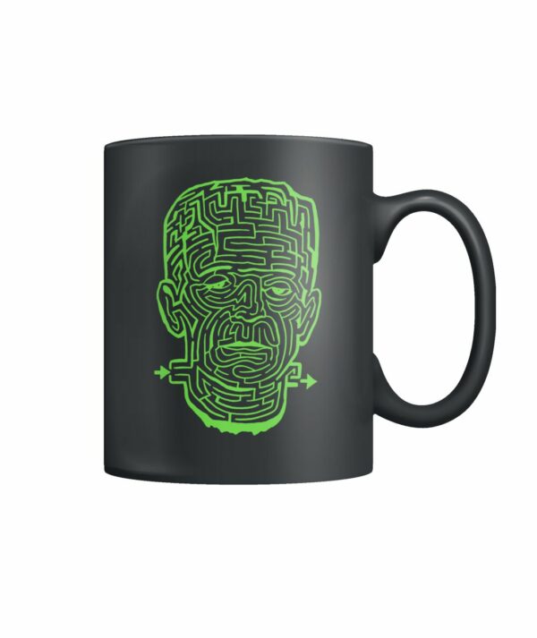 Vintage illustration – Frankenstein monster maze – light green mug