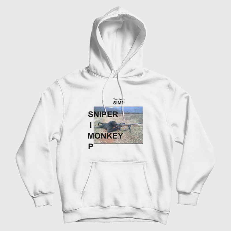 Yes I'm A Simp Sniper Monkey Hoodie Yes I'm A Simp Sniper Monkey Hoodie
