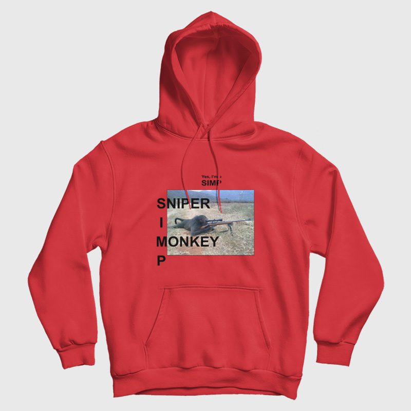 Yes I'm A Simp Sniper Monkey Hoodie Yes I'm A Simp Sniper Monkey Hoodie