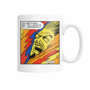 horror comic panel – “The web I can’t get out” mug
