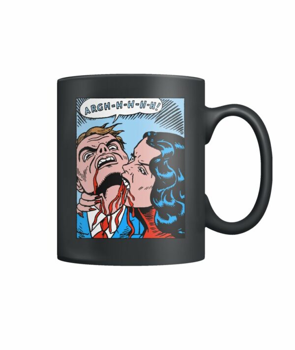 horror comic panel – vampire bite mug