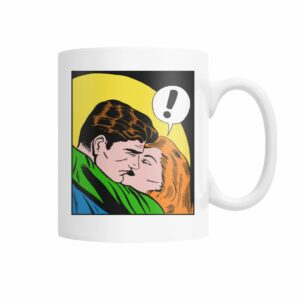 vintage comic pop art couple kissing mug