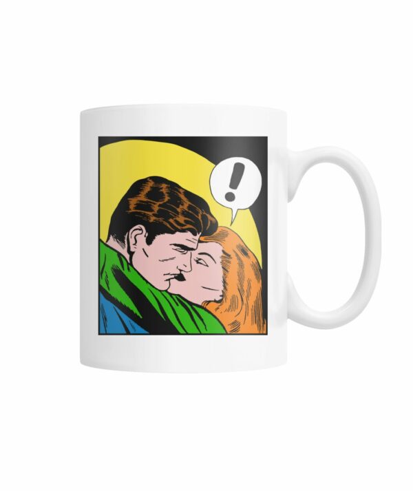 vintage comic pop art couple kissing mug