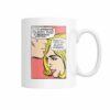 vintage comic pop-art research on kissing mug