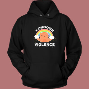 I Choose Violence Cat Rainbow Hoodie Style