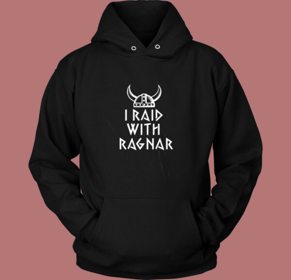 I Raid With Ragnar Viking Helmet Vintage Hoodie