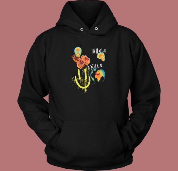Inhale Exhale Skull Graphic Hoodie Style
