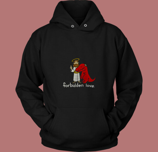 Jesus Forbidden Love Dino 80s Hoodie