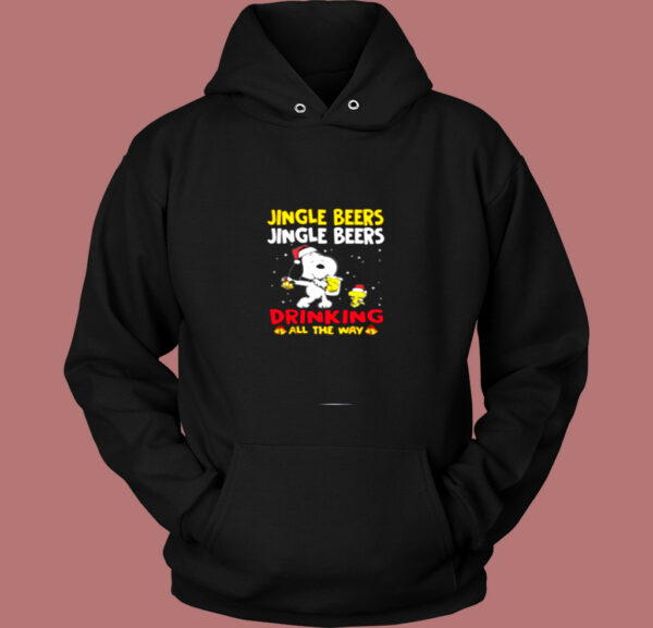 Jingle Beers Jingle Beers Drinking All The Way Snoopy Vintage Hoodie