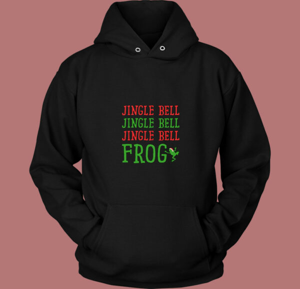 Jingle Bell Frog Funny Christmas 80s Hoodie