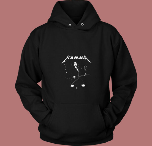 Kamala Harris Funny Parody Metalica 80s Hoodie